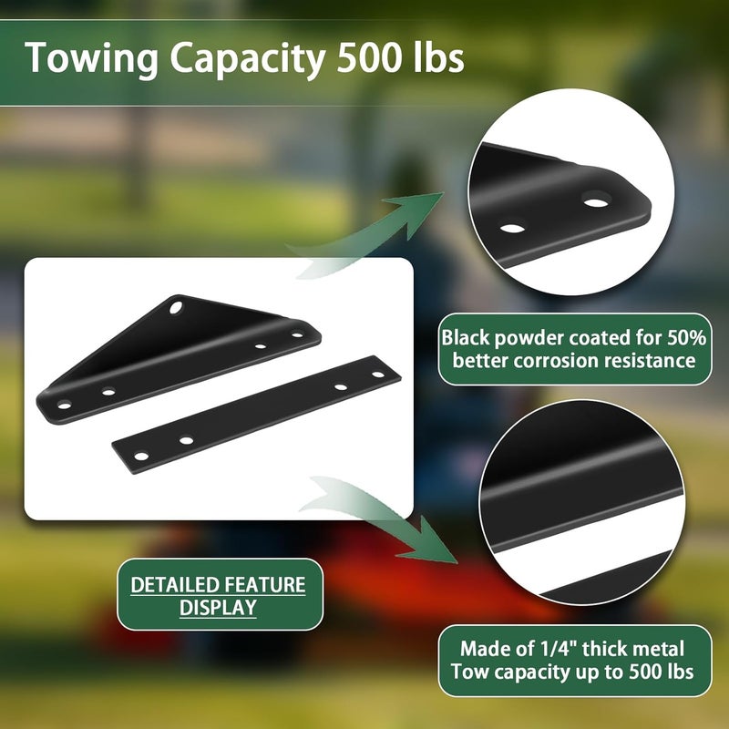 Zelvoro 79108500 Zero Turn Mower Hitch Kit, 1/4-Inch Thickened Metal Zero Turn Hitch Kit, Maximum Towing 500 pounds, for Gravely ZT HD, Compact-PRO, PRO-Turn Z and PRO-Turn ZX, Ariens Zenith Models - Image 5